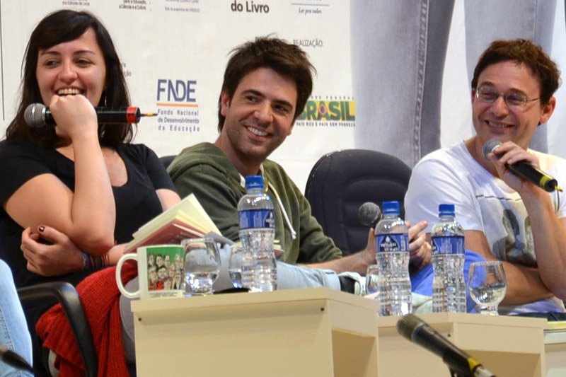 A Galera na Jornada: Bruna Beber, Vinicius Campos e Jairo Bouer.