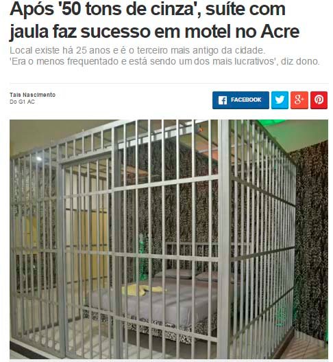 após 50 tons de cinza suíte com jaula faz sucesso em motel no acre