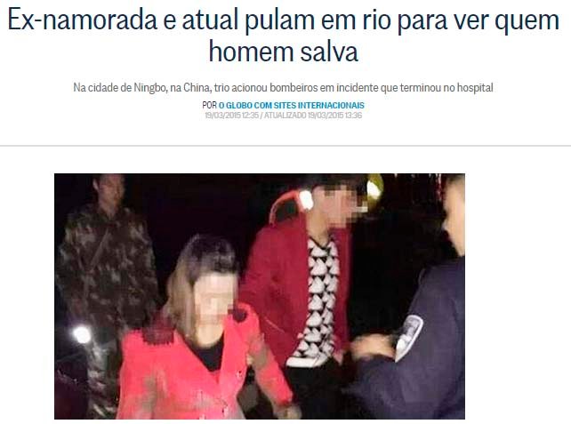 ex namorada e atual pulam no rio para ver quem homem salva