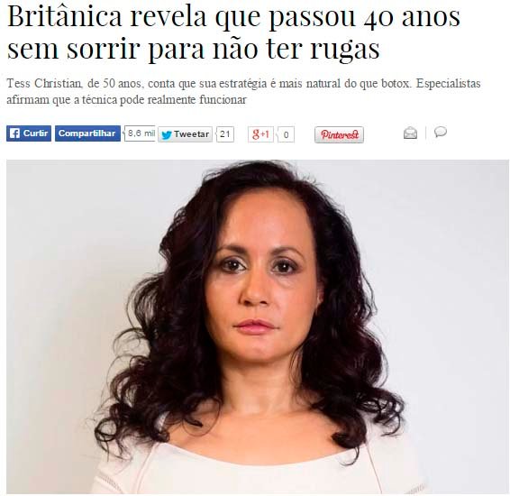 mulher nao sorri ha 40 anos para evitar rugas