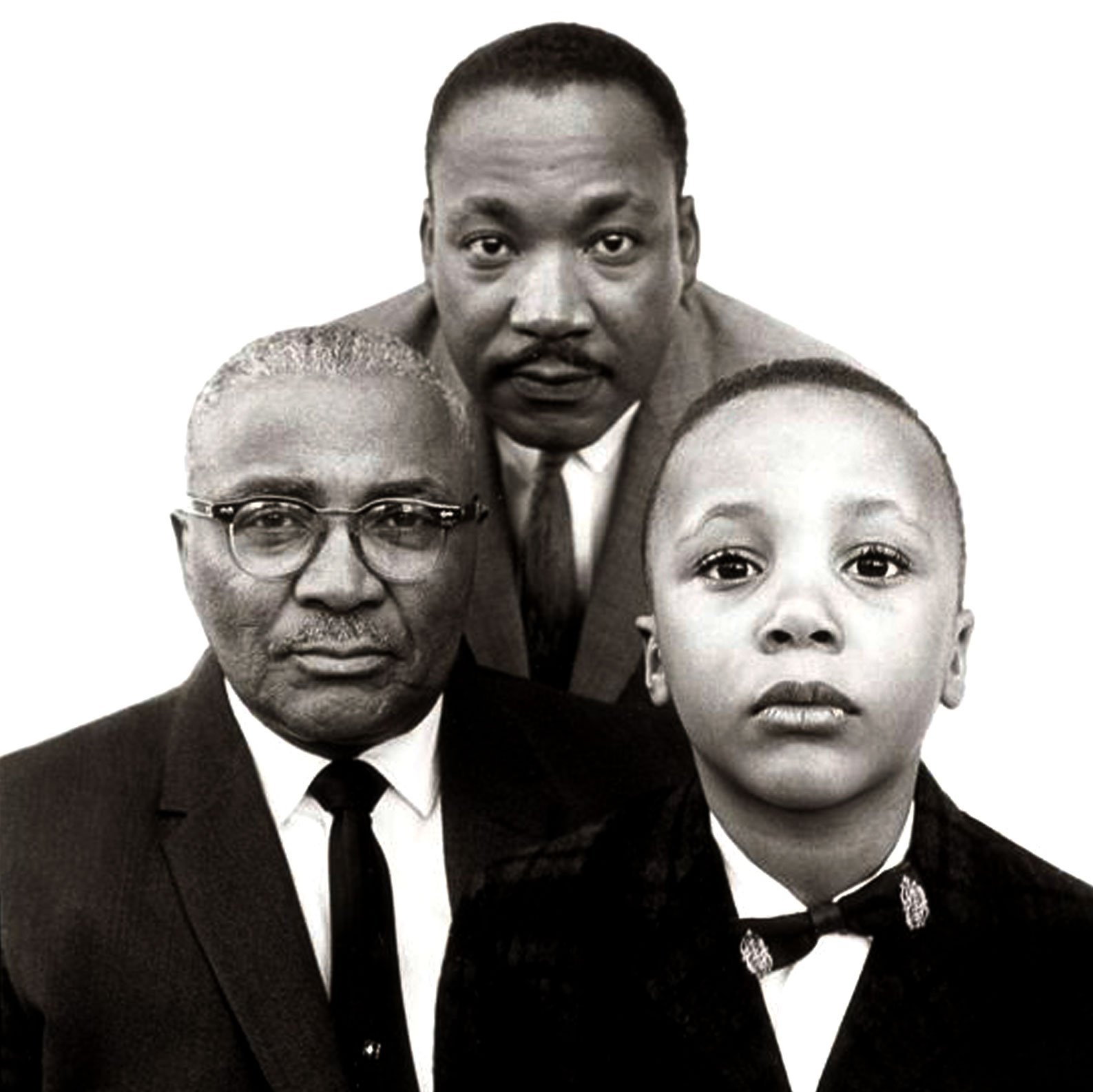 Martin Luther King Jr with Father and Son - 1963