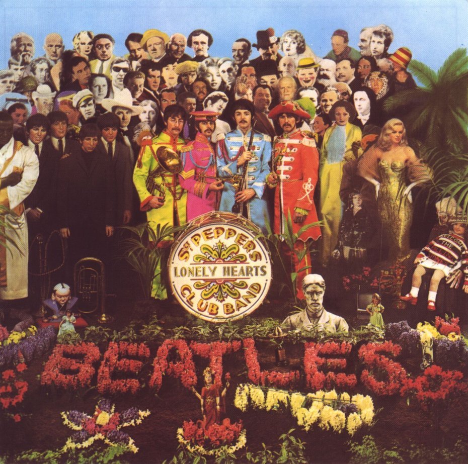 Capa do disco Sgt. Pepper's Lonely Hearts Club Banda da música Lucy in the Sky with Diamonds 