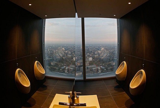 Toilets on the 69th floor at the Shard