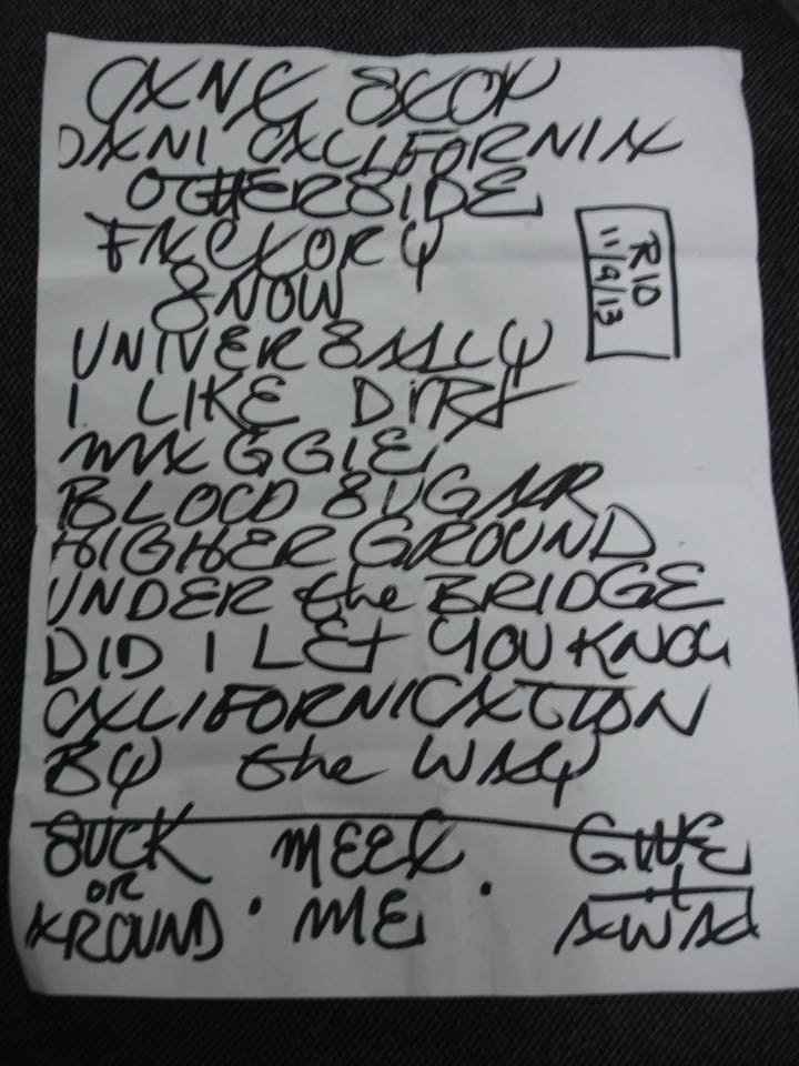 red hot chili peppers rio de janeiro circuito banco do brasil setlist RHCP