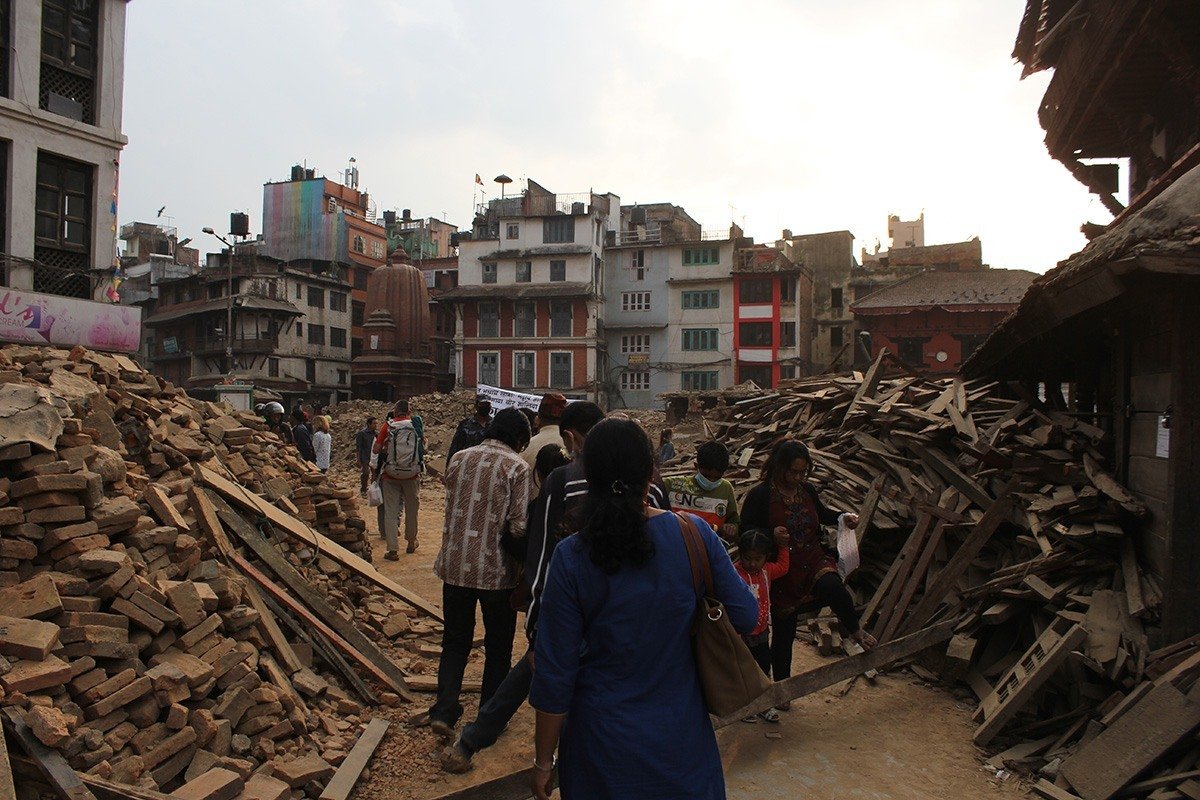 Basantapur após o terremoto...