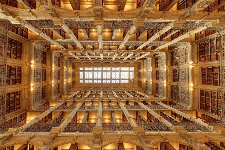 bibliotecas mais bonitas do mundo - George Peabody Library, Baltimore